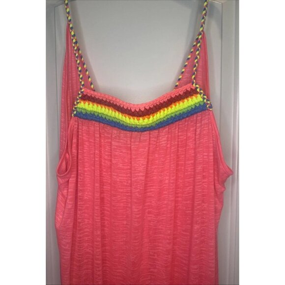 PITUSA Women's Hot Pink Braided Low Back Sleeveless Maxi Dress Sz Standard Beach - Picture 2 of 10